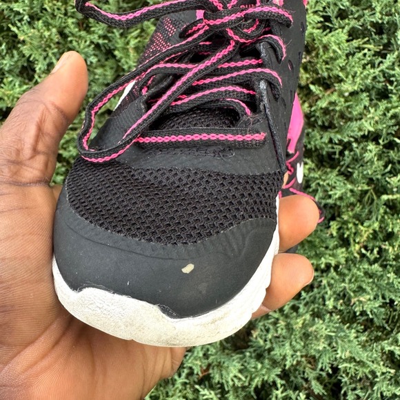 Nike Kids Flex 2015 Run Toddler Girl Athletic Shoes Size 11 Black/White/Pink Pow - Picture 7 of 13